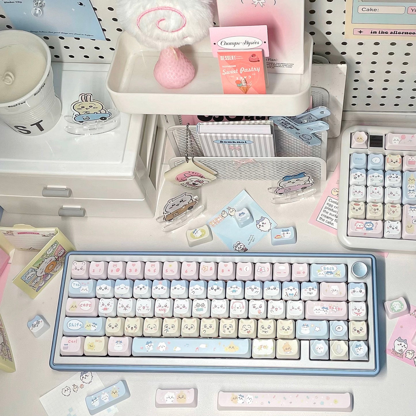 Colorful mechanical keyboard with MAO profile cute keycap set