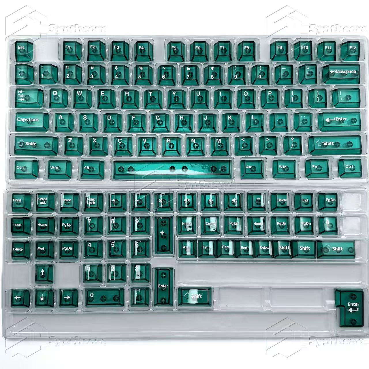 Transparent PC Keycaps Set – 130 Keys OEM Profile for Magnetic Switch Keyboards (Red, Blue, White, Green, Pink)