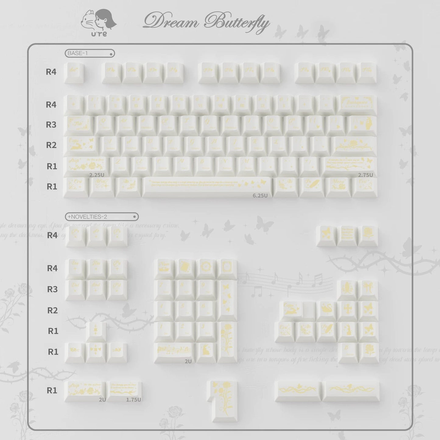 Butterfly Metallic PC Keycap Set | ARKTCAT