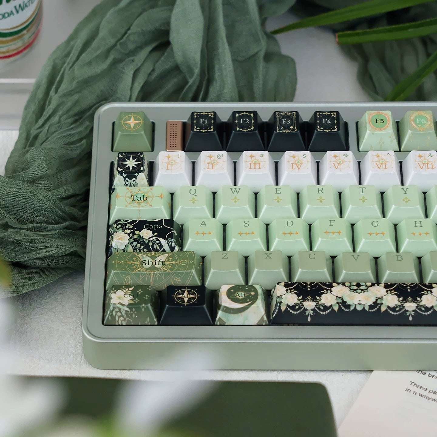 Night Astrology Green PBT Keycaps (121-Key Cherry Profile) | ARKTCAT