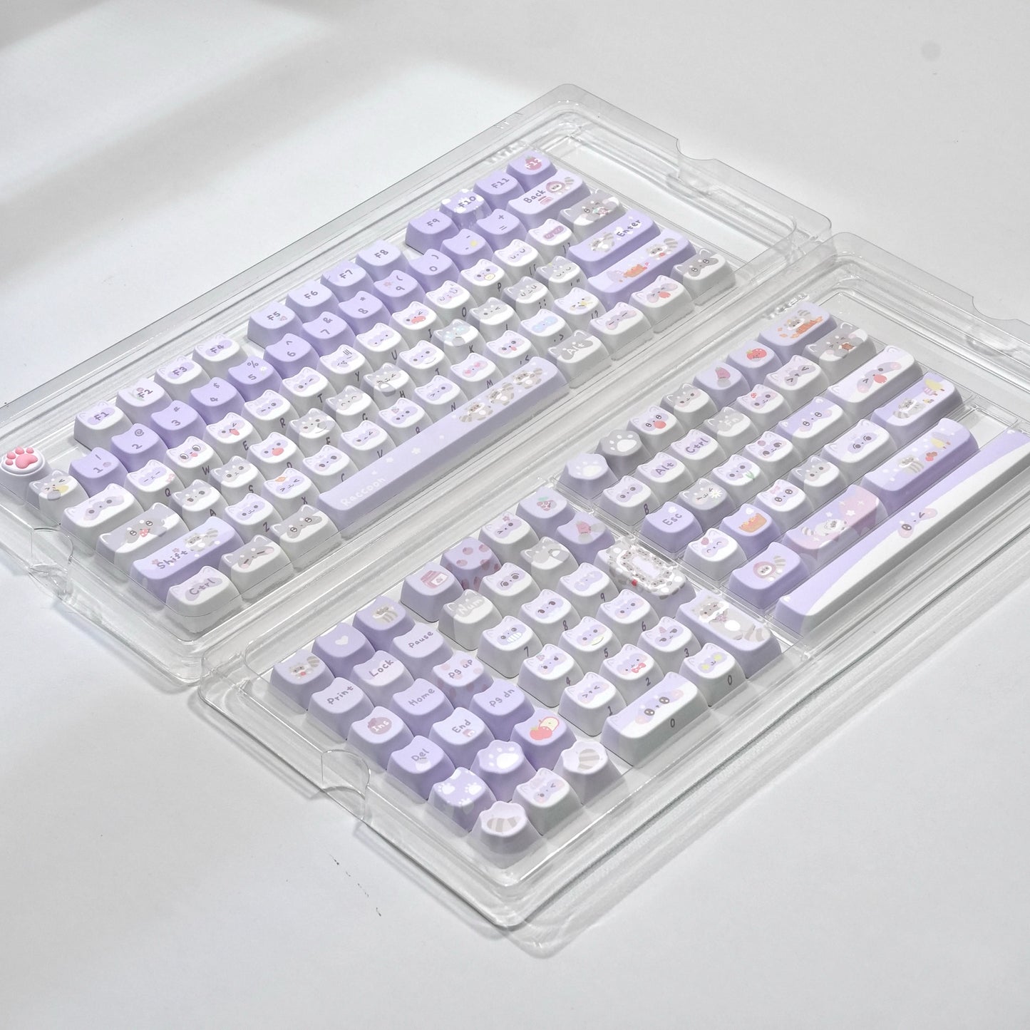 mao profile keycaps height comparison raccoon troop 5-side dye-sub pbt thick 1.6mm
