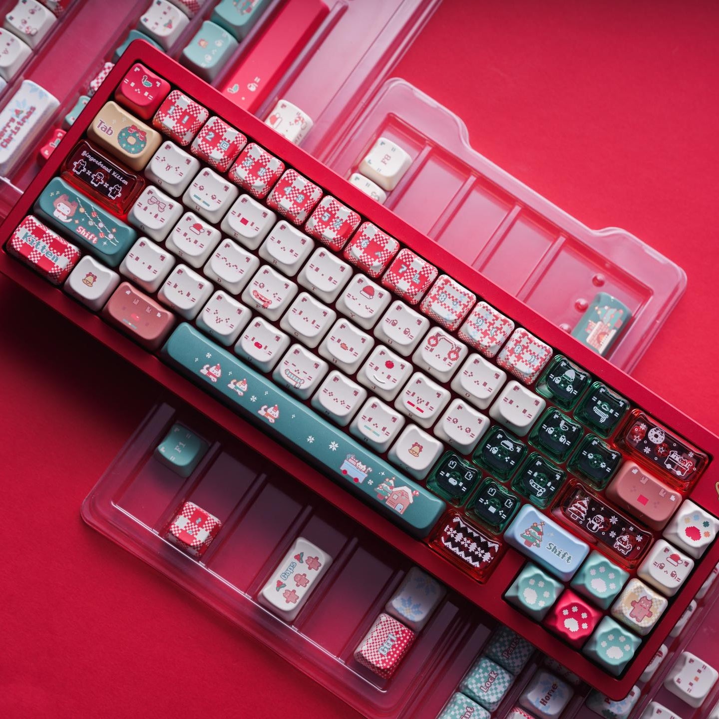 Christmas Meow Meow Keycaps– PBT+PC | ARKTCAT x SOULCAT