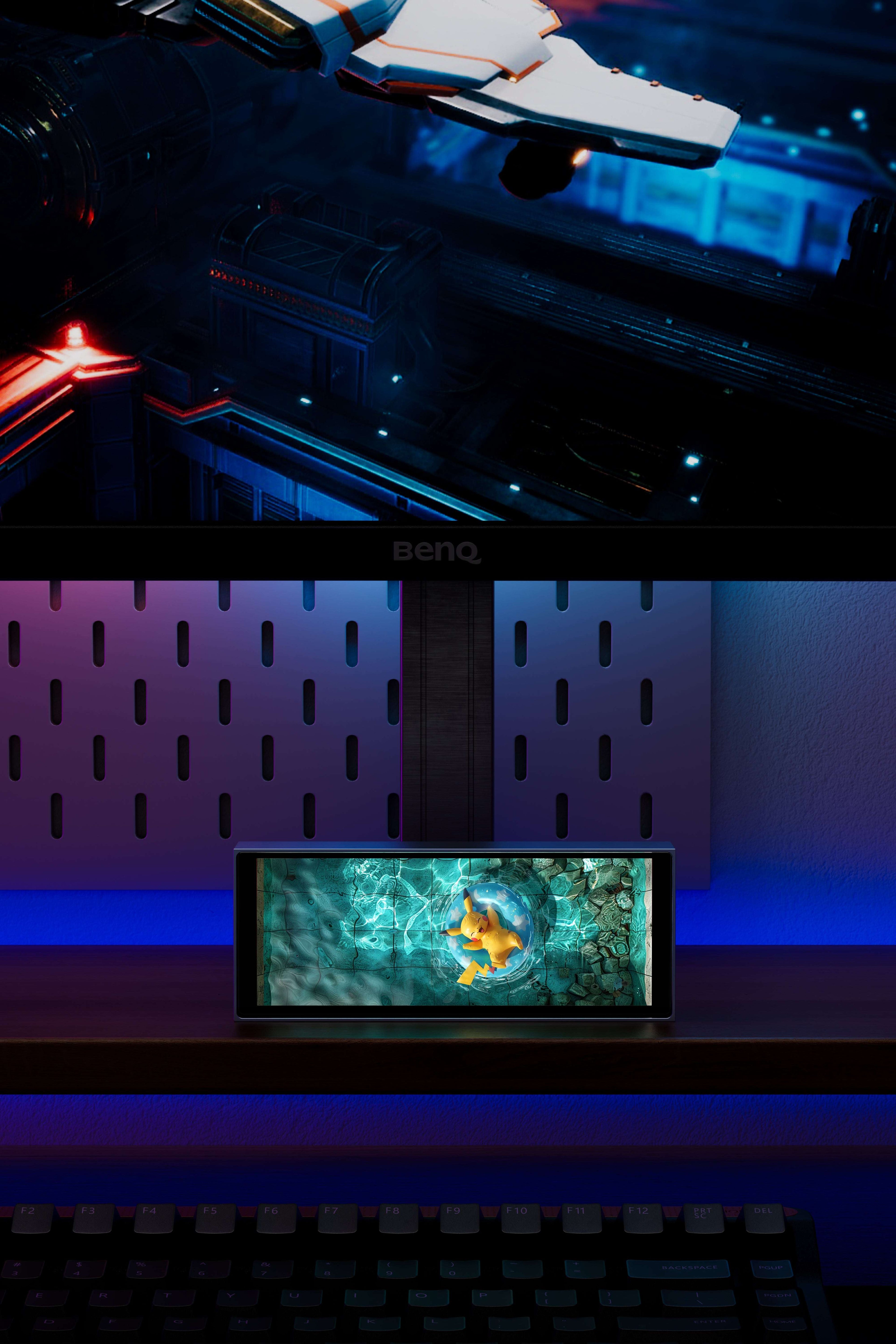 Quantum Clock on modern desk with ambient lighting