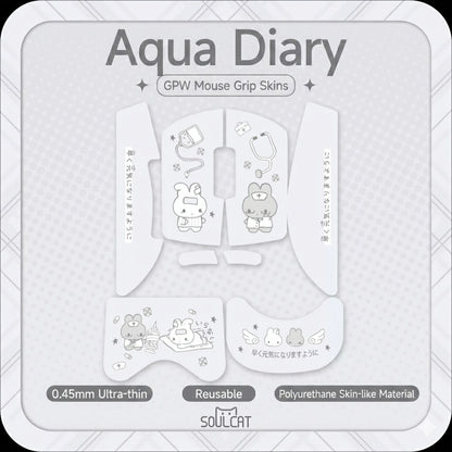 Aqua Diary Mouse Grip Tape | Cute Nurse Bunny Anti-Slip Sticker | Arktcat x Soulcat