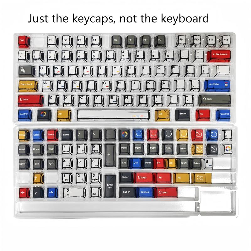 Colorful Keycap Set with Comic Graphics – Perfect for Gaming and Aesthetic Setups