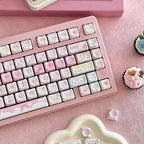 "Meow Squad 141-key mechanical keyboard keycap set with full 5-side sublimated cat designs in MAO profile"