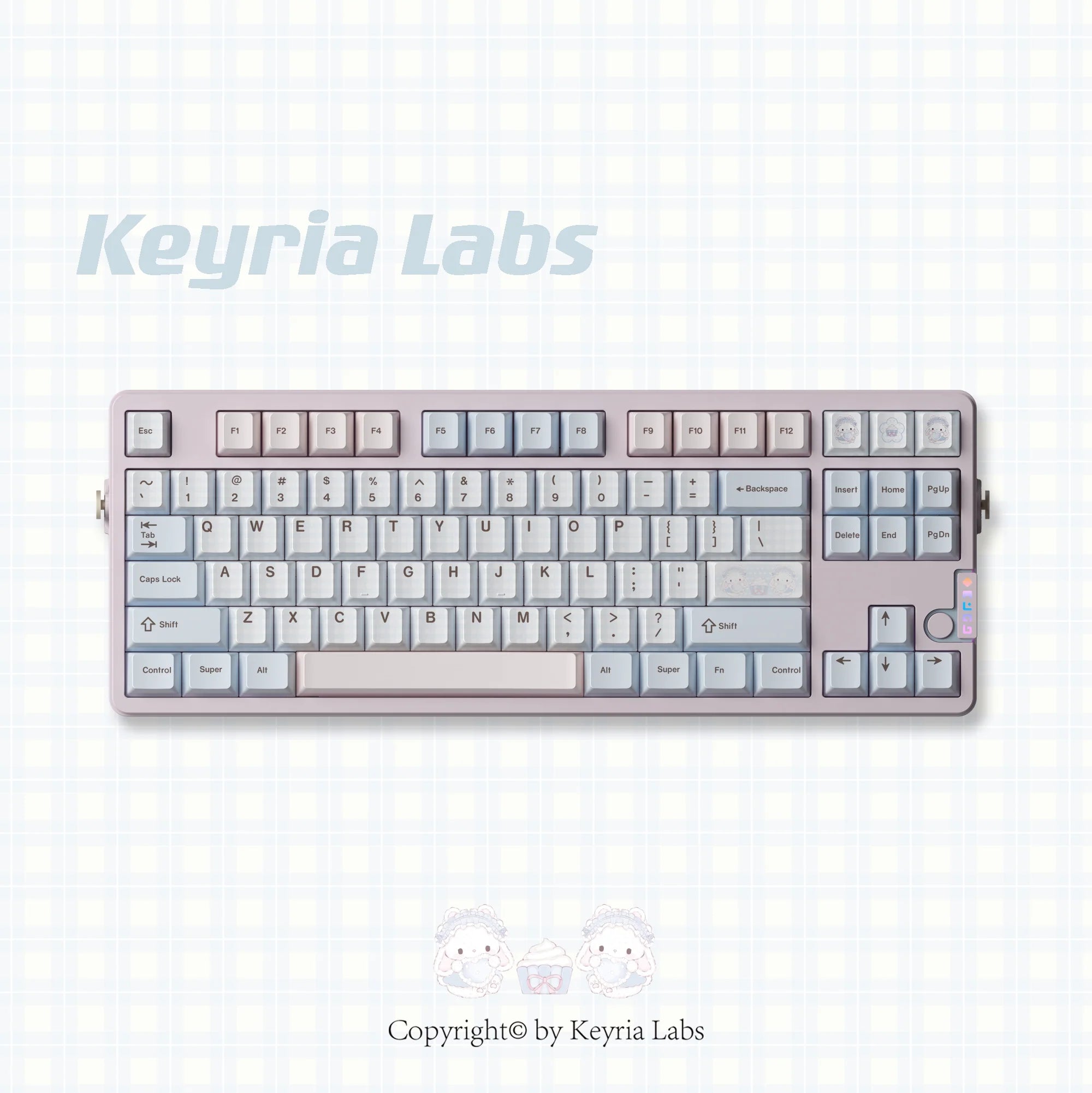 Bear Tea Party Powder Blue Keycaps | Arktcat x Keyria Labs