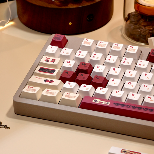 Red and White Five-Side Dye Sublimation Keycaps for Mechanical Keyboards