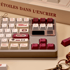 141-Key Keycap Set with PC Transparent Accent Keys and Retro Console Icons