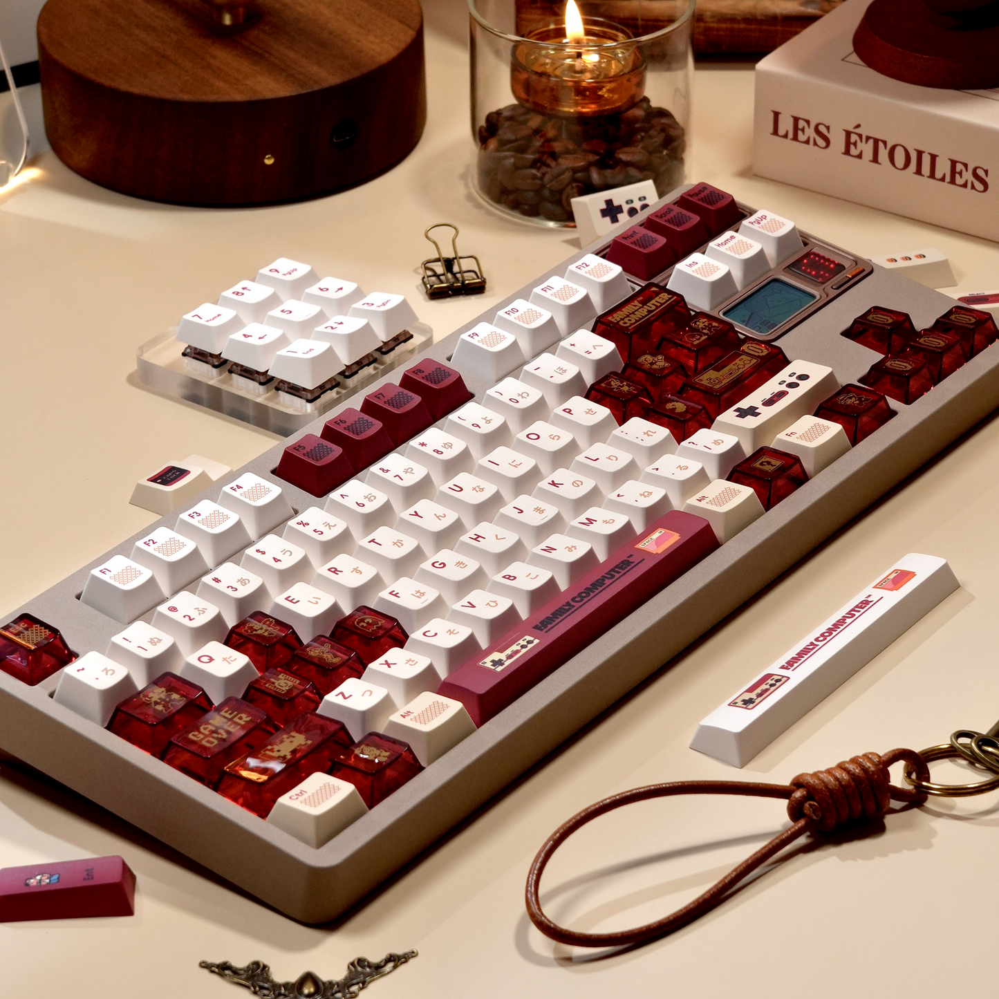 Gaming-Themed Mechanical Keyboard Keycaps with Classic NES Aesthetic