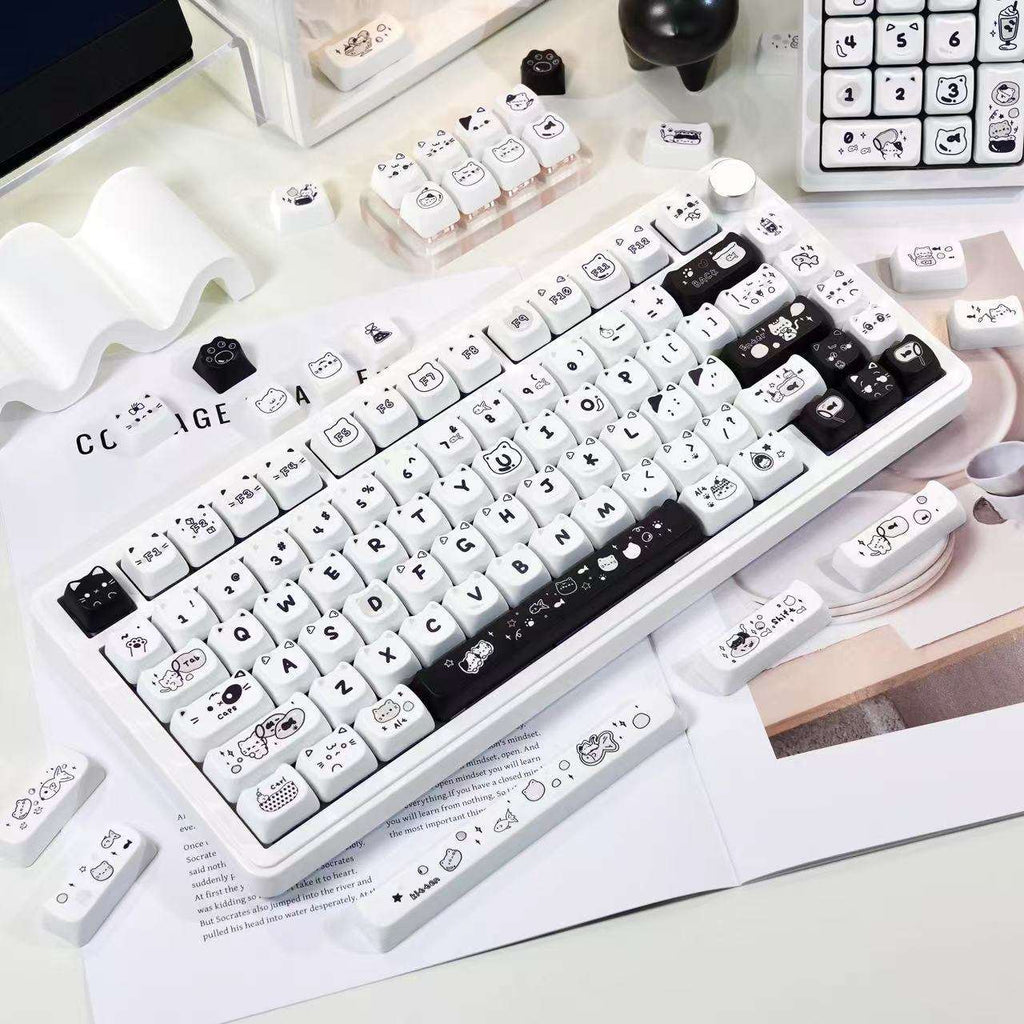 Close-up of MAO height keycap showing five-sided sublimation print