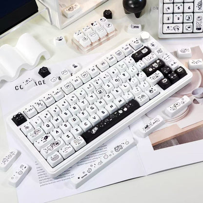 Close-up of MAO height keycap showing five-sided sublimation print