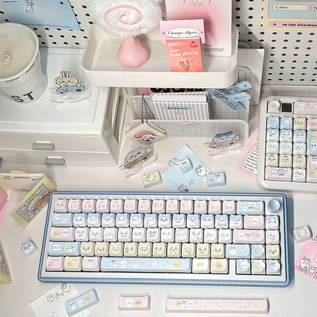 Colorful mechanical keyboard with MAO profile cute keycap set