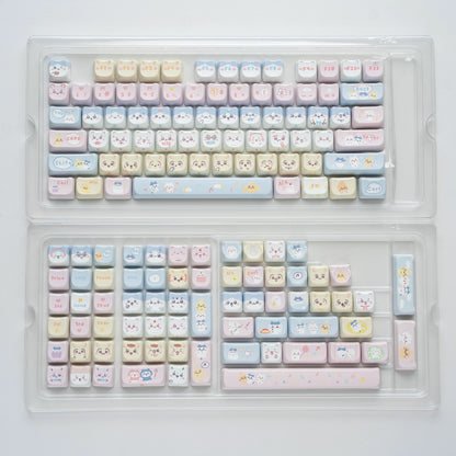 Chiikawa Keycaps Set – 140 MAO Profile Dye Sublimated PBT for Mechanical Keyboards