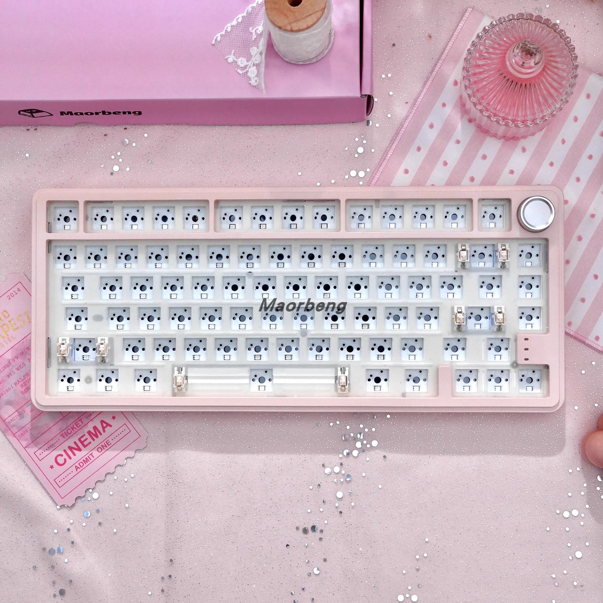 Custom Mechanical Keyboard Kit with Hot Swappable Switches and RGB Backlight - 75/80/98/108 Layout