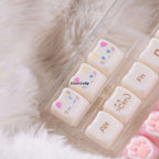Full layout of 148-key MAO profile translucent PBT keycaps with kawaii design