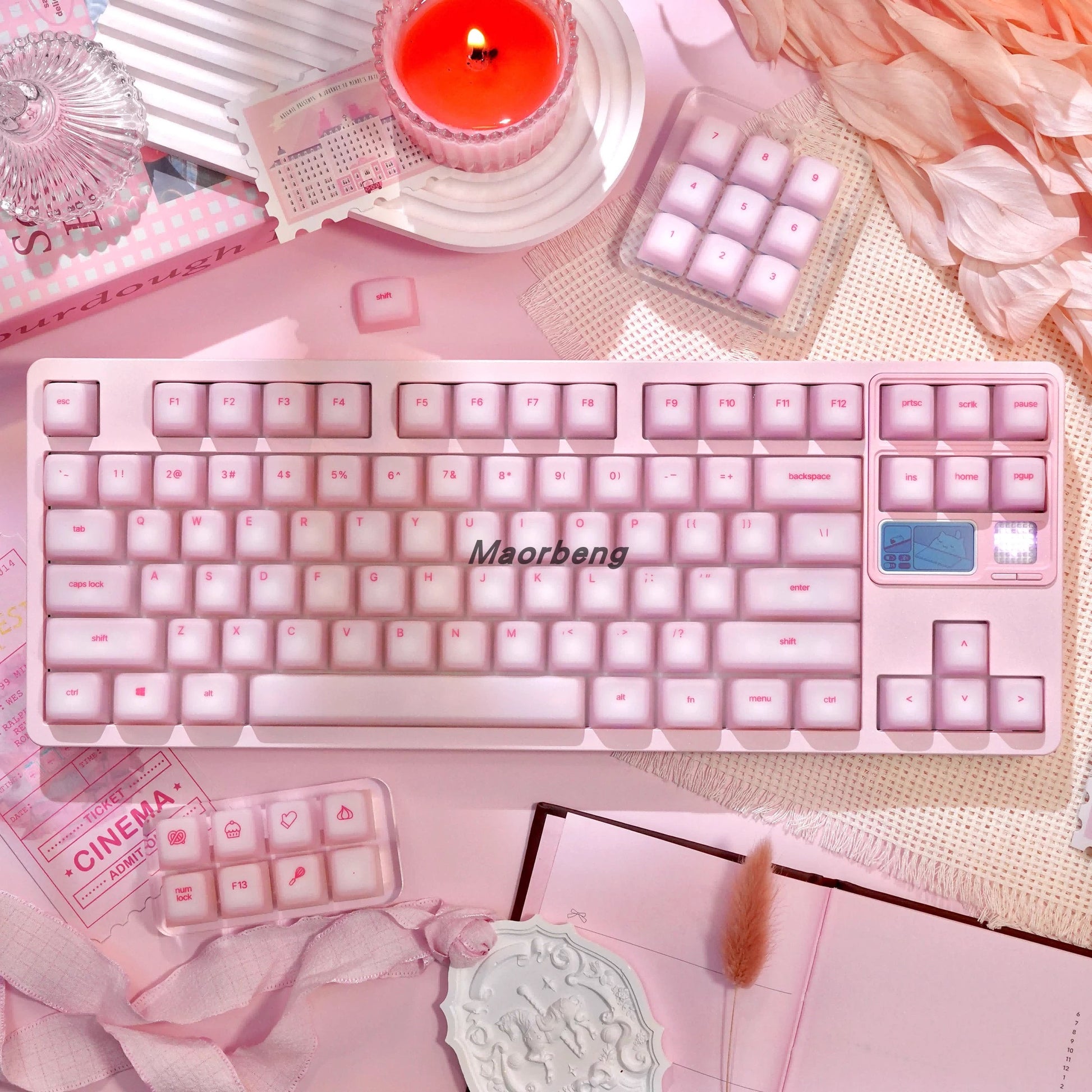 113-key silicone keycap set for mechanical keyboards, soft skin-friendly material with translucent pudding style