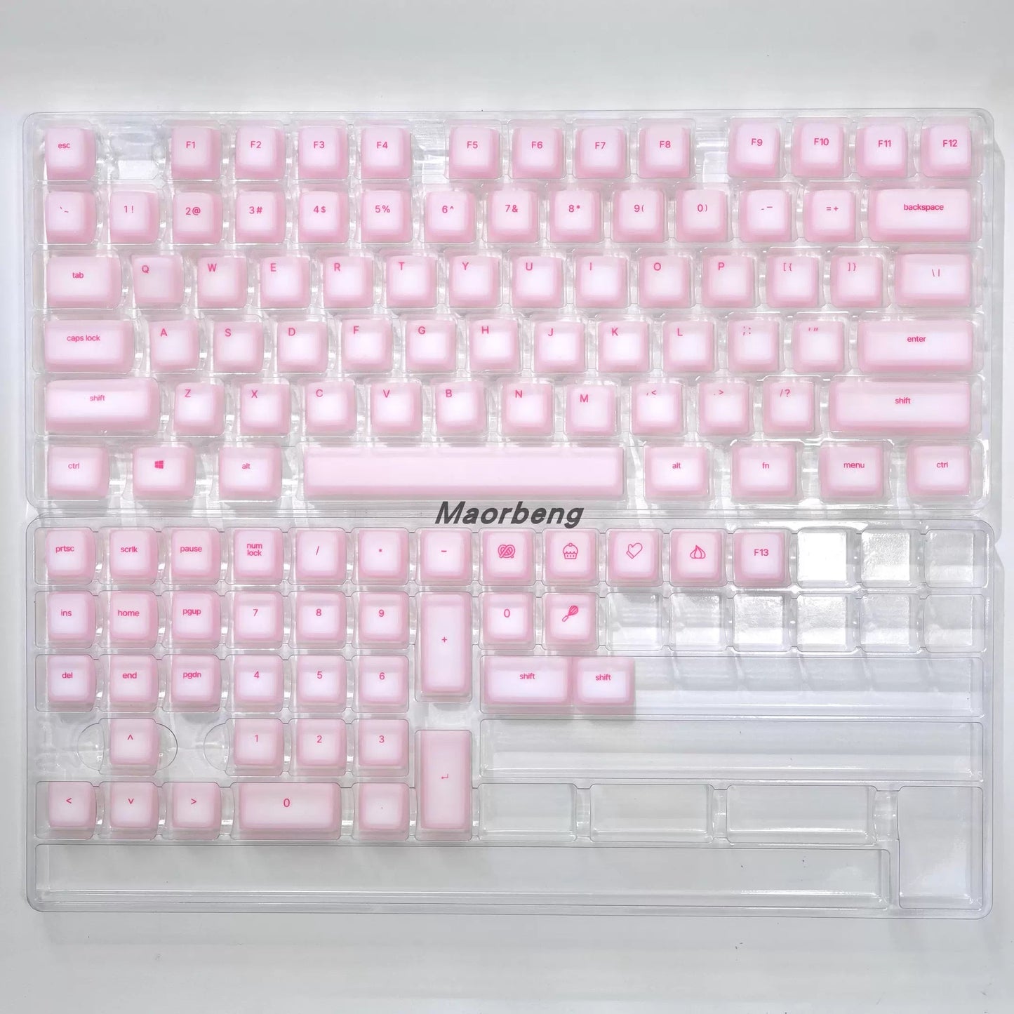 Soft Silicone Keycaps Set – 113 Keys Transparent Backlit Pudding Style Skin-Friendly Keycaps for Mechanical Keyboards