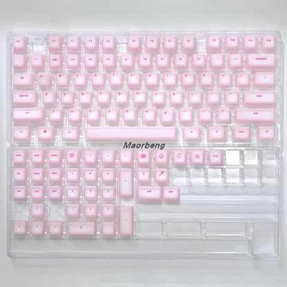 Soft Silicone Keycaps Set – 113 Keys Transparent Backlit Pudding Style Skin-Friendly Keycaps for Mechanical Keyboards