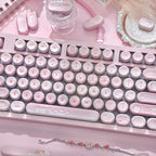 Full layout of NOG profile White Peach Milk dye-sublimated pink keycap set