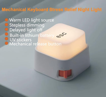 Mini Keyboard Mood Light – Stress Relief Desktop Lamp USB Rechargeable Night Light for Office & Home Decor