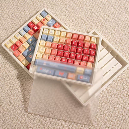 Mechanical keyboard keycap organizer with clear lid