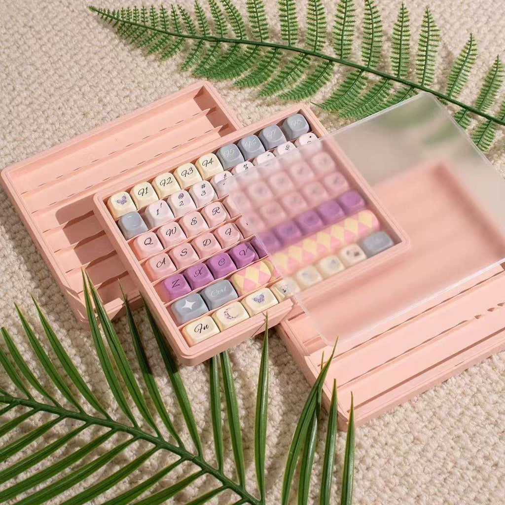 Transparent keycap storage container for collectors