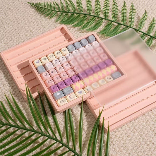 Transparent keycap storage container for collectors