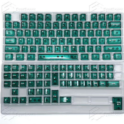 Transparent PC Keycaps Set – 130 Keys OEM Profile for Magnetic Switch Keyboards (Red, Blue, White, Green, Pink)