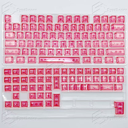 Transparent PC Keycaps Set – 130 Keys OEM Profile for Magnetic Switch Keyboards (Red, Blue, White, Green, Pink)