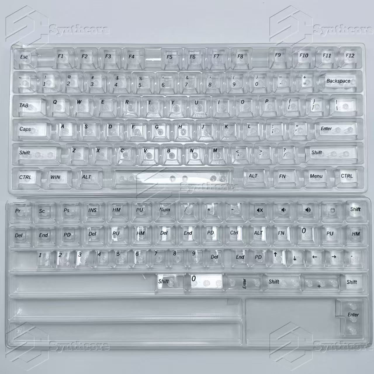 Transparent PC Keycaps Set – 130 Keys OEM Profile for Magnetic Switch Keyboards (Red, Blue, White, Green, Pink)