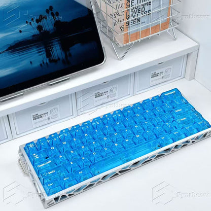 Blue translucent keyboard keycaps for EZ63 or Wooting
