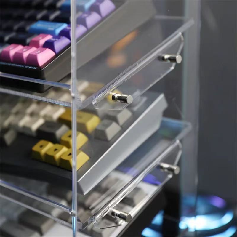 Acrylic Mechanical Keyboard Display Stand – 3/4/5 Tier Transparent Rack for Keyboard Collection