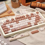 siamese cat coffee keycap set on keyboard