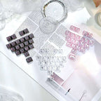 MAO Profile Transparent Heart Keycap Add-on Set – 21 Keys Cute Custom Keyboard Kit