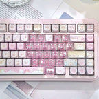 MAO Profile Transparent Heart Keycap Add-on Set – 21 Keys Cute Custom Keyboard Kit