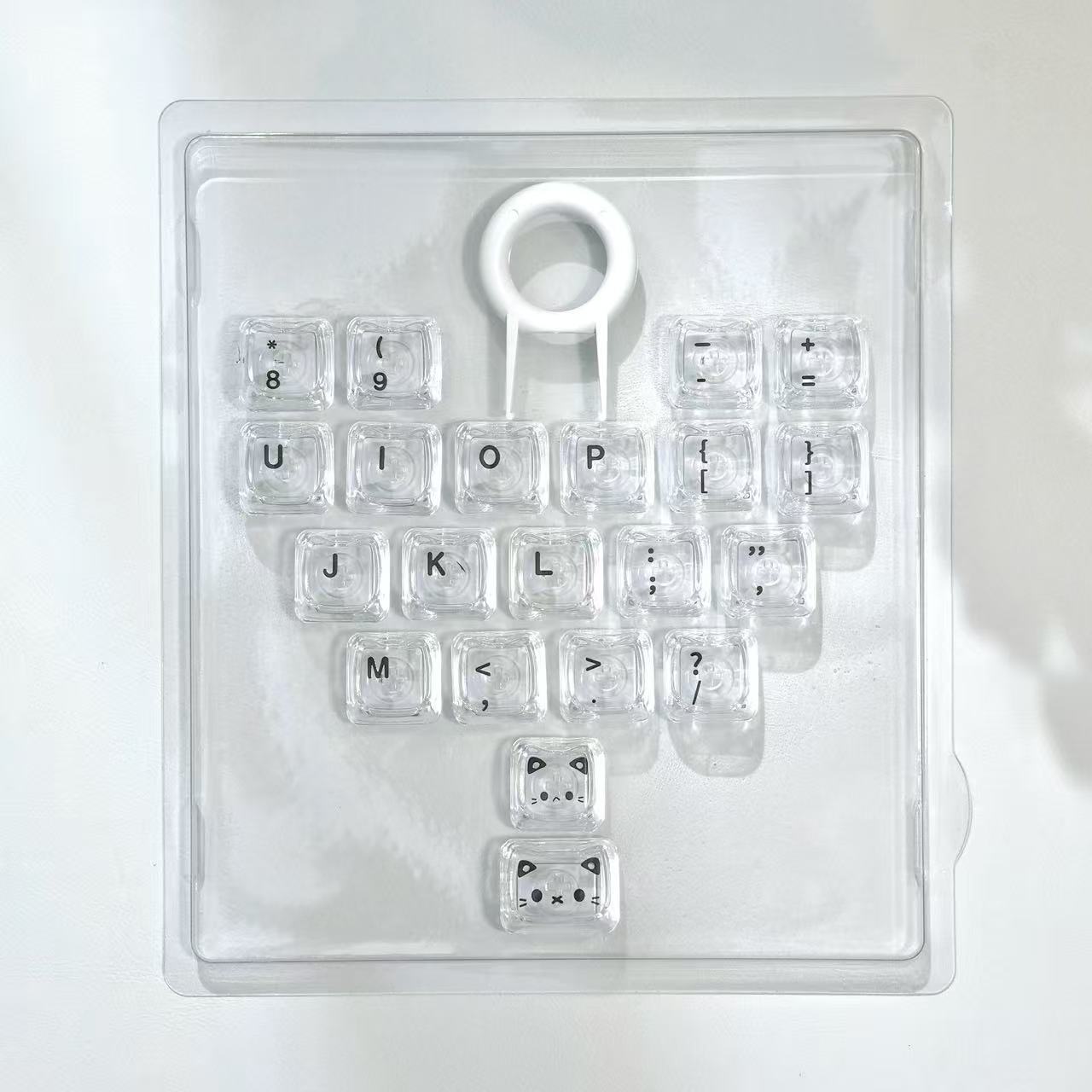 MAO Profile Transparent Heart Keycap Add-on Set – 21 Keys Cute Custom Keyboard Kit