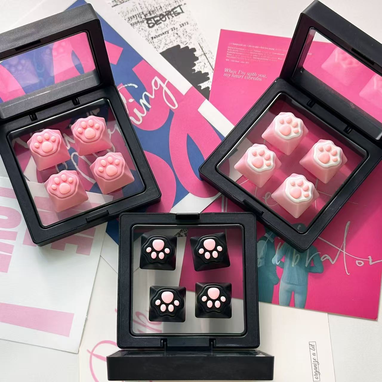 cute decorative cat paw keycaps for mechanical keyboard