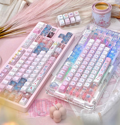 sailor moon crystal keycaps 2025 mao oem profile transparent pc dye-sub full set magical girl 140 keys