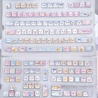 chiikawa keycaps oem profile 4-side transparent pc dye-sub shine-through 130 keys kawaii chiikawa rgb