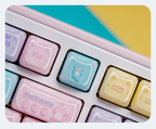 Macaron Meow Cat-Ear Keycaps – PC Transparent MAO Profile, 134 Keys