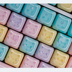Macaron Meow Cat-Ear Keycaps – PC Transparent MAO Profile, 134 Keys