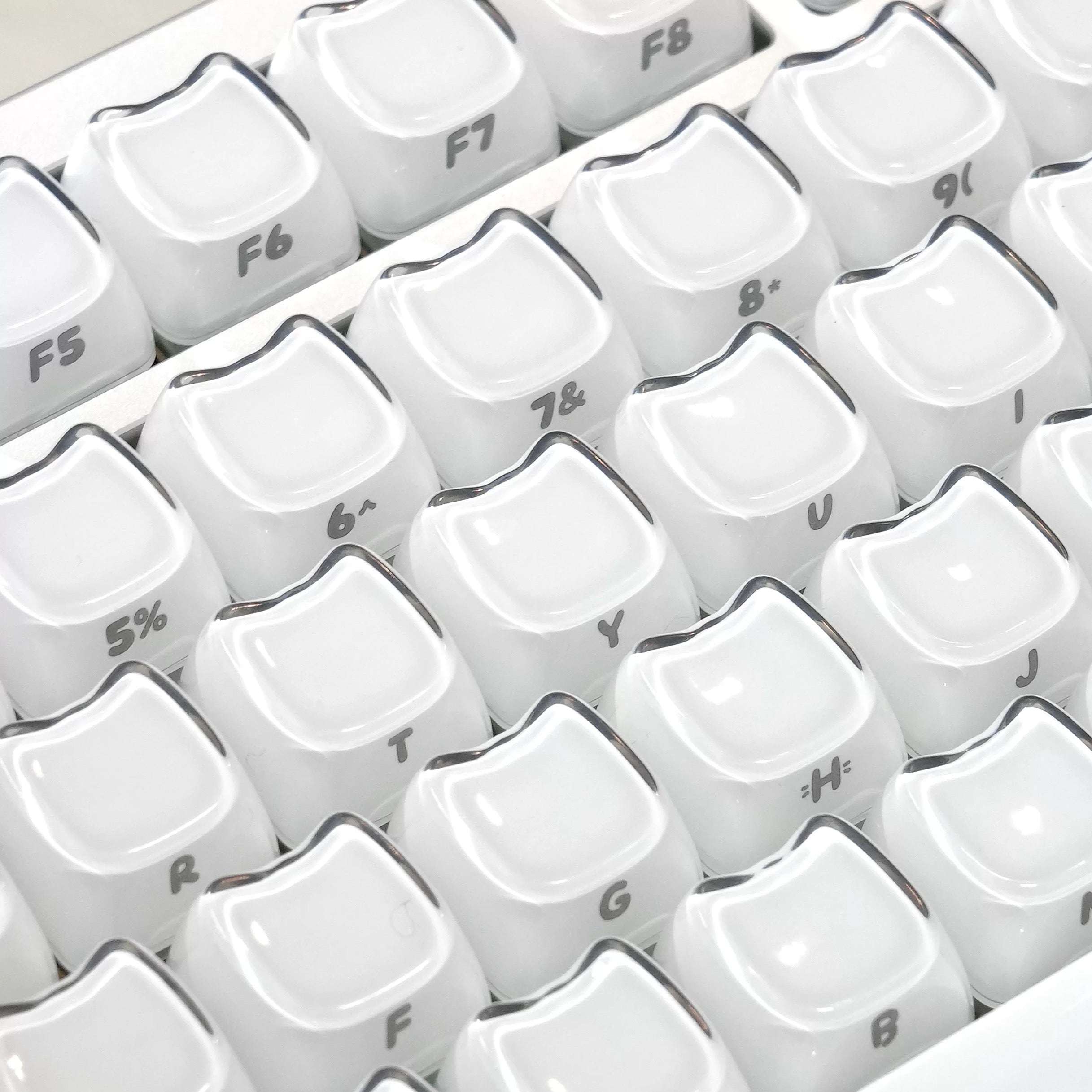 crystal jelly meow meow keycaps 2026 mao profile side-printed transparent abs pc shine-through 119 keys magnetic