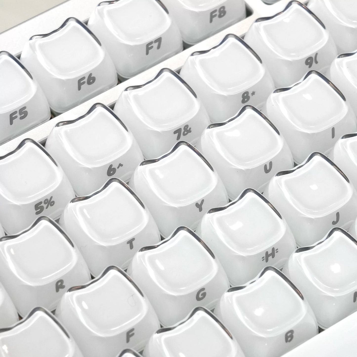 crystal jelly meow meow keycaps 2026 mao profile side-printed transparent abs pc shine-through 119 keys magnetic