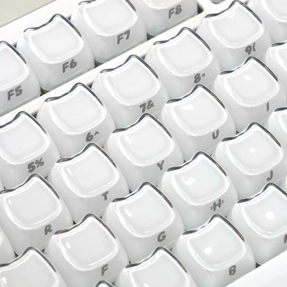 crystal jelly meow meow keycaps 2026 mao profile side-printed transparent abs pc shine-through 119 keys magnetic