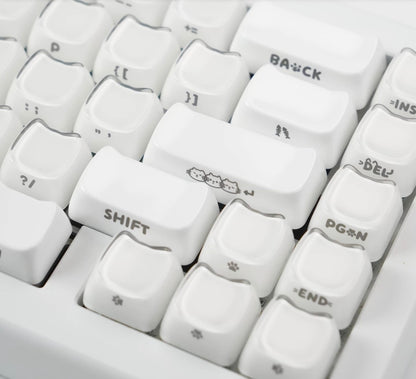 crystal jelly meow meow keycaps on magnetic switch keyboard transparent abs pc mao rgb jelly glow cute cat 2026