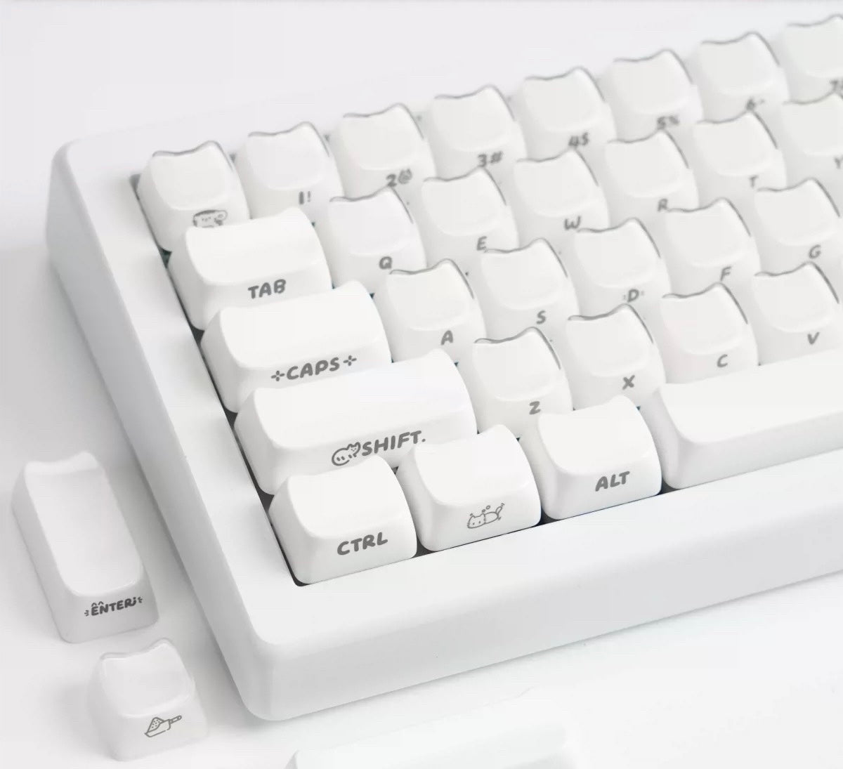 crystal jelly meow meow keycaps on magnetic switch keyboard transparent abs pc mao rgb jelly glow cute cat 2026