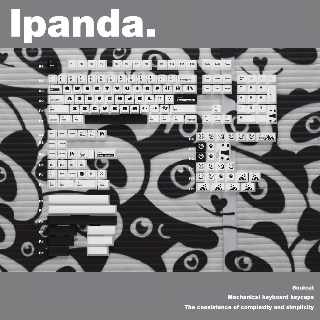 Ipanda Panda Keycaps – Cherry Profile PBT | ARKTCAT x SOULCAT