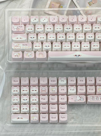 Pudding Meow & Berry Meow Keycaps – 131 keys