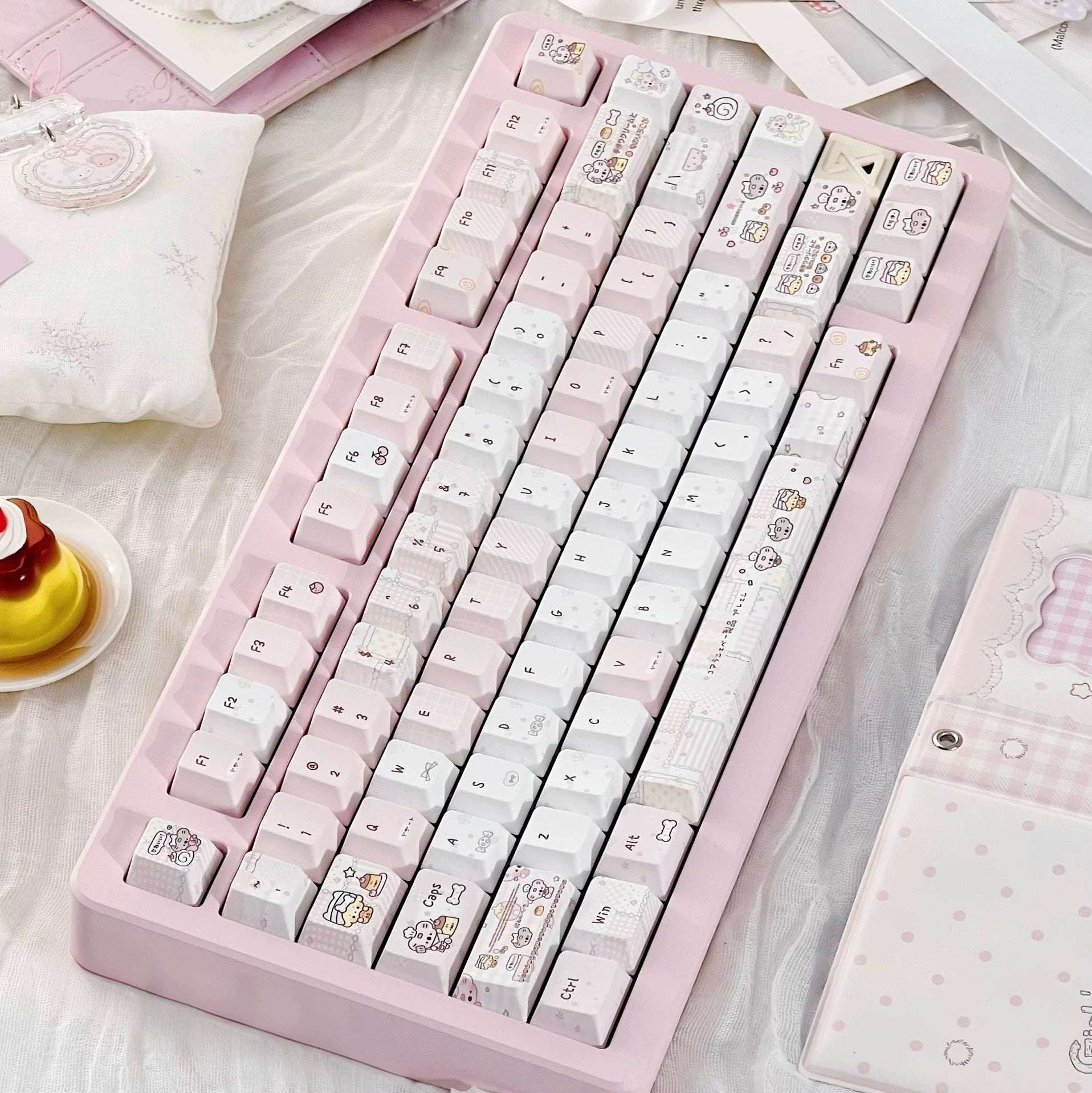 Pudding Roll Keycaps – 131 keys Original Profile PBT 5-Side Dye-Sub